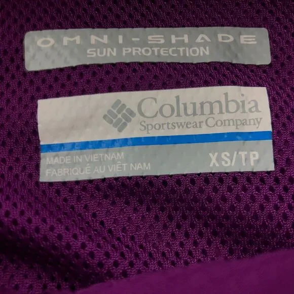 Columbia Shirt Womens XS Purple Short Sleeve Vented Fishing Outdoors PFG * - Picture 10 of 15